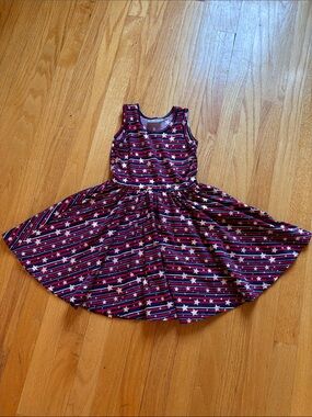 Dot Dot Smile Red White & Blue Stars and Stripes Twirl Dress